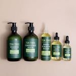 100% Organic Hair Treatment Gel Set Tea Tree Oil Biotin Deep Cleansing Oil Control Hair Care Strengthens Hair