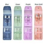 High Quality 8Pcs Manicure Set Black Color Stainless Steel Nail Clipper Gift Sets Fully Customized Nail Scissors Set