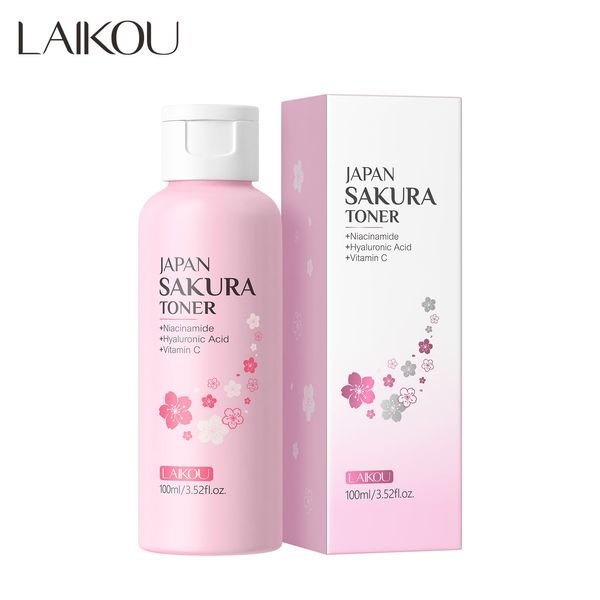 LAIKOU Japan Sakura Face Toner Brightening Skin Reduce Spots Fine Lines Hydrating Skin Care Face Eseence Toner 100ml