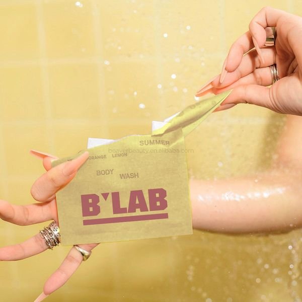 Wholesale Custom Eco Friendly Dissolvable Whitening and Moisturising Body Wash Paper Shower Travel Sheets Body Wash Tablets