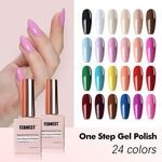 FZANEST Vegan Gel Polish With Logo One Step Gel Nail Polish Brands Best With Chrome Base Top Nail Art at Home Starter Manicure