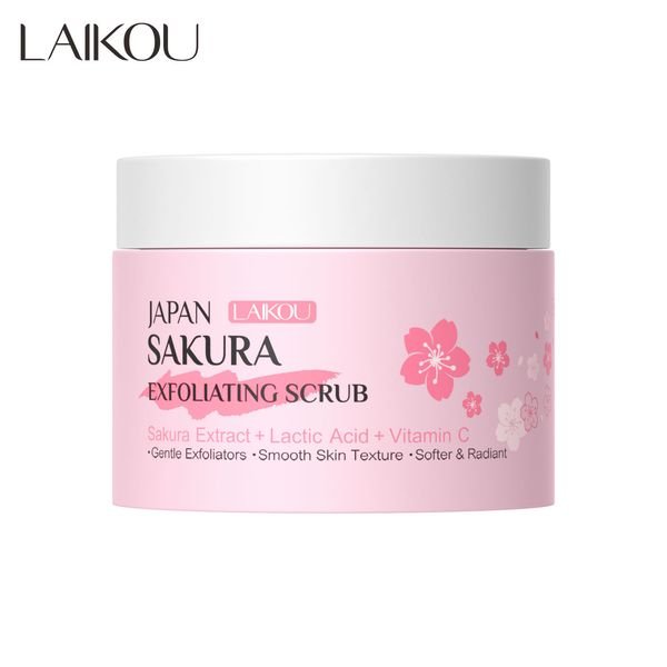 LAIKOU Japan Sakura Exfoliating Scrub Facial Body Scrub for Deep Cleansing Reduce Dullness Skin 25g