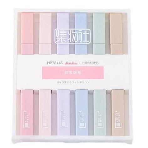 Cute Bible Highlighters Rectangular Marker Rainbow Pastel Highlighter Pen Set With Soft Chisel Tip