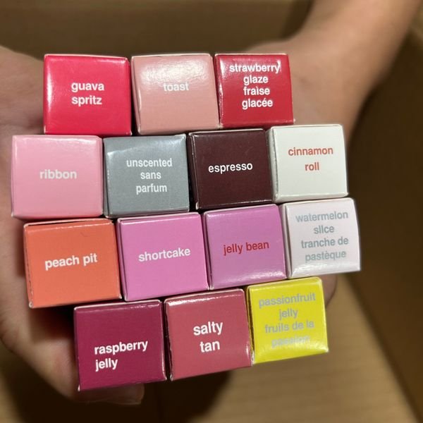 Cinnamon Roll Strawberry Unscented Passionfruit Watermelon Salted Caramel Vanilla Rhodeee Lip Gloss LipStick Lip Tint Blush