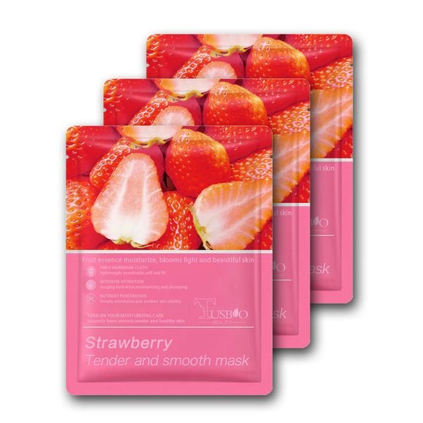 Wholesale Anti-Wrinkle Daily Sheet Mask Lady's Soothing Moisturizing Skincare Sweet Strawberry Brightening Makeup Collagen