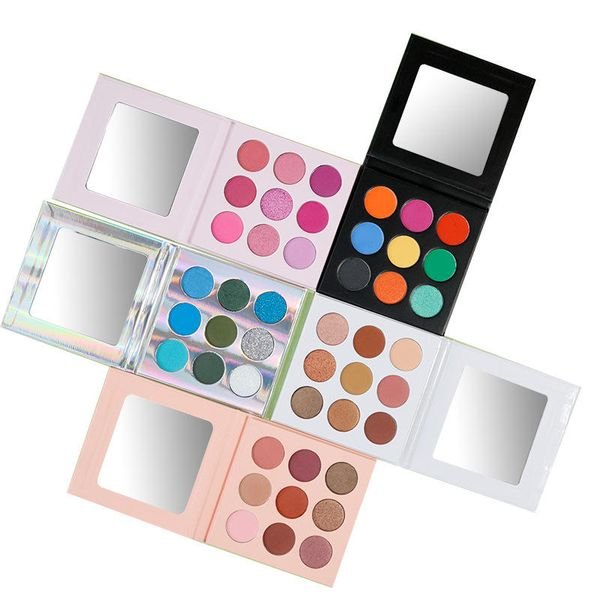 Wholesale 9 Color High Pigmentation Eye Shadows Makeup Eyeshadow Metallic Private Label Eyeshadow Palette Custom