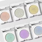 Private Label Custom Pressed Sparkly Diamond Highlight Powder Shimmer Gold Silver Duochrome Highlighter Makeup