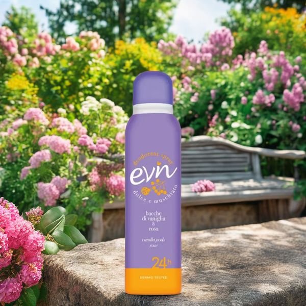 Evin Femme Sweet And Musky Body Spray With Vanilla Pods & Rose All-In-One Deodorant & Antiperspirant