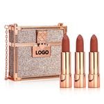 Personalized Matte Lipstick 3-piece Set with Luxury Chain Bag Vegan Free Choice Lipstick Color Combination Creamy Lipstick