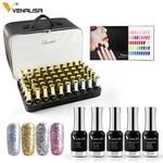 VENALISA Gel Polish Set 12ml 120pcs/kit Manicure Nail Art Salon UV Gel Base Coat Long Wear No-wipe Topcoat Kit