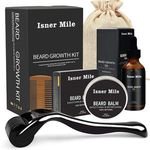 Men Private Label Beard Growth Roller Set 100% Natural Beard Oil Balm Products Beard Grooming Kit
