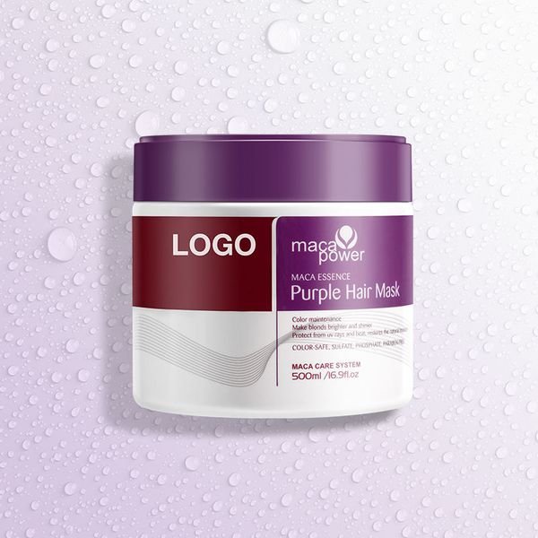 Custom LOGO MACA Purple Hair Mask Color-Safe Blonds Effect Suitable Deep Conditioning for Blonds Hair Care