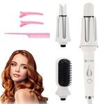 Portable Hair Curler 3 in 1 Rotating Curling Iron Hair Straightener Brush Comb Electric Automatic Hair Curler