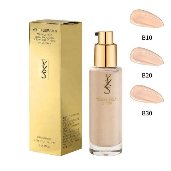 3 Color Private Label Bright Flawless Liquid Foundation Essence De Teint Moisturize Hydrating Brighten Nude Base Foundation