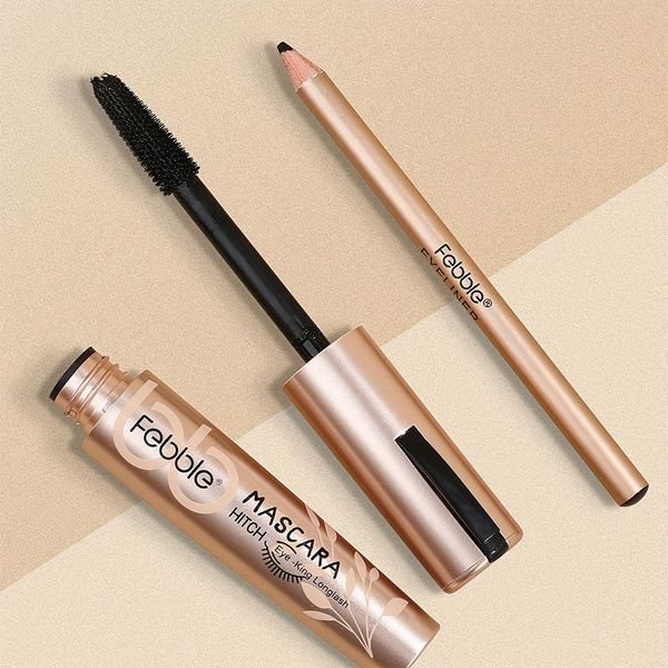 USHAS OEM/ODM Custom Wholesale Mascara+Eyeliner Pencil Long-lasting Waterproofing Volume Mascara Black Matte Private Label