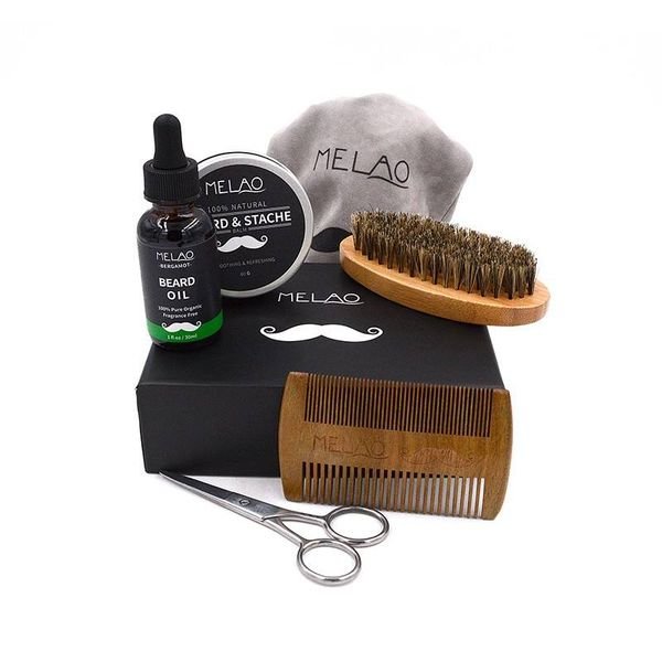 Private Label Beard Oil and Balm With Bread Shaper Beard Grooming Kit Set