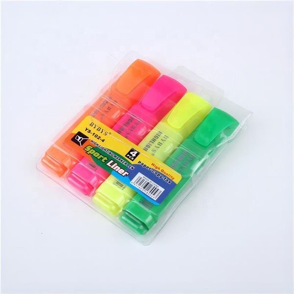 Highlighters Colored Fluorescent Pen Stationary Highlighter Palette 6 Colors Custom Set Novelty OEM Customized Logo Style School