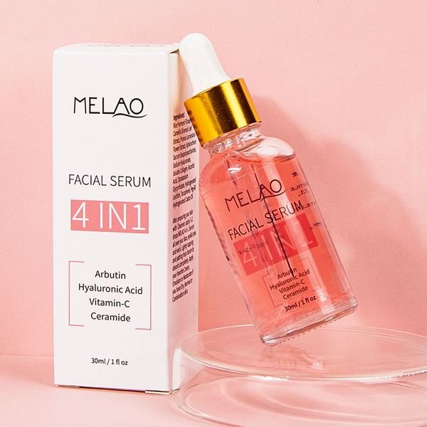 MELAO OEM Skincare Anti Aging Hyaluronic Acid Niacinamide Vitamin C E Skin Care Face Serum Facial Whitening 4 in 1 Serum