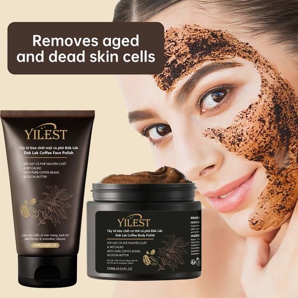 Natural Coffee Skin Body Scrub Balm & Gel Set Gentle Exfoliating Re-fresh Whitening Scrub for Skin